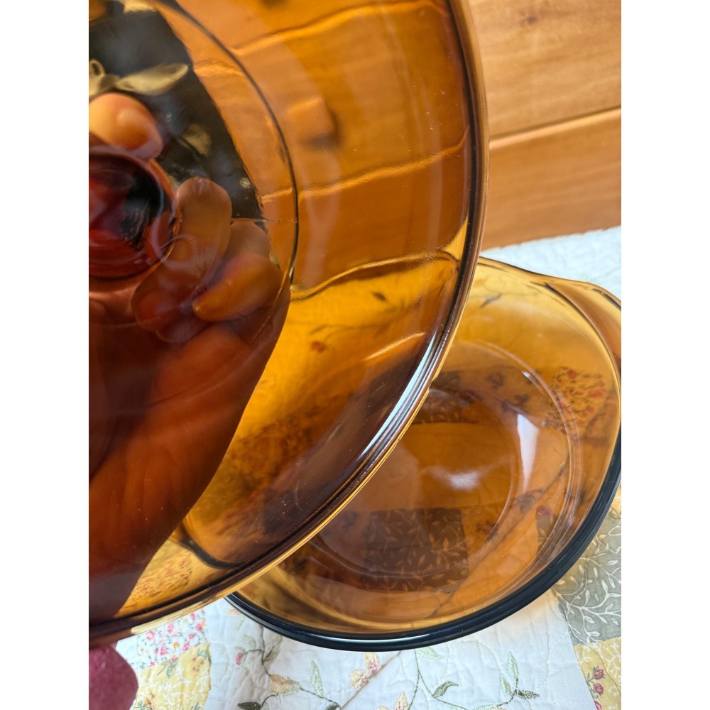 Anchor Hocking Fire King Amber Glass Casserole Dish with Lid 1.5 Qt Ovenproof - Picture 5 of 5